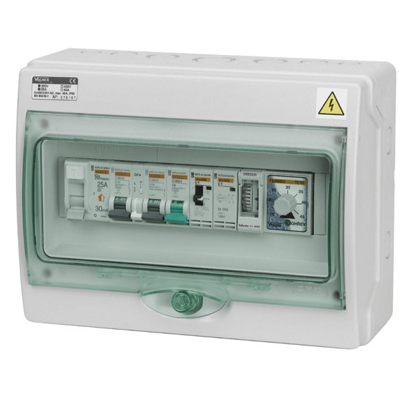 Elektrické ovládanie pre filtráciu, svetlo, protiprúd, tepelné čerpadlo – AUT.F1SP3TČ+2x16A